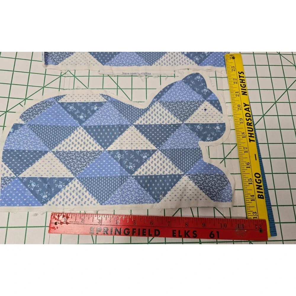 Vtg Blue CALICO CAT Kitten Pillow Cut Sew Panel Fabric The Country Cat